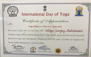 Certificates-of-yoga-ayurveda-Dr-sanjay-maheshwari-Udaipur-Rajasthan-India